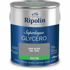 Ripolin Laque glycéro gris acier RAL 7045 satin - 2 L