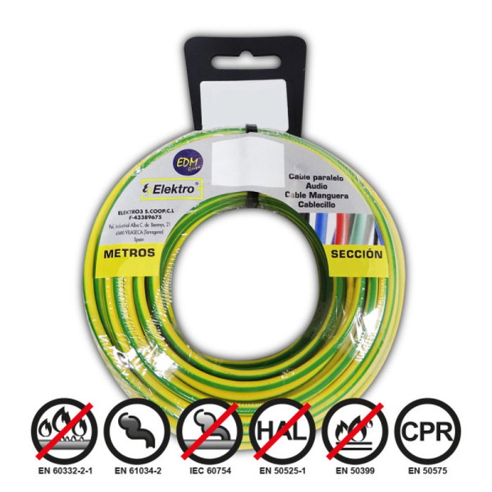 Enrouleur de câble souple bicolore 4mm 25 mètres sans halogène E3-28503 Enrouleur de câble souple bicolore 4mm 25 mètres sans halogène E3-28503