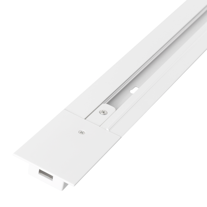 Rail encastré monophasé de 2m blanc pour spots LED Rail encastré monophasé de 2m blanc pour spots LED