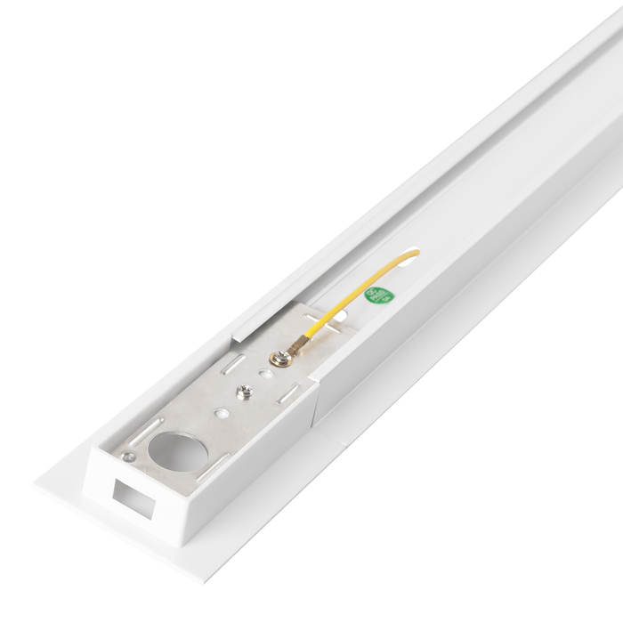 Rail encastré monophasé de 2m blanc pour spots LED Rail encastré monophasé de 2m blanc pour spots LED