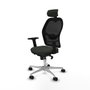Piqueras y Crespo Chaise de Bureau avec Appui-tête Jorquera 2D086N2 Noir