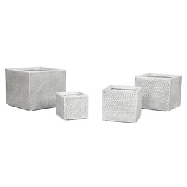 Cache-pot Home ESPRIT Gris Magnésium 37 x 37 x 31,5 cm (4 Unités)