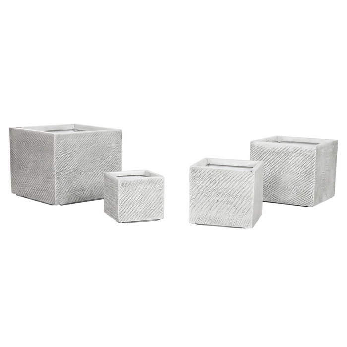 Cache-pot Home ESPRIT Gris Magnésium 37 x 37 x 31,5 cm (4 Unités) Cache-pot Home ESPRIT Gris Magnésium 37 x 37 x 31,5 cm (4 Unités)