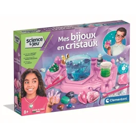 CLEMENTONI - Coffret scientifique Le laboratoire des bijoux : Crée des cristaux géants, une géode et des bijoux avec pierres précieuses