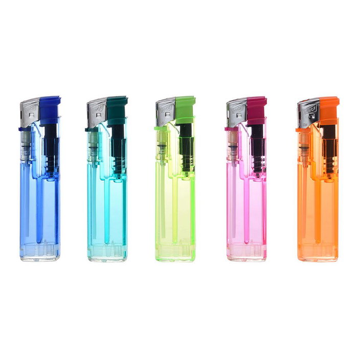 Prof Briquet électronique jetable couleurs assorties Lot de 4 8,2 x 2,2 x 1,2 cm