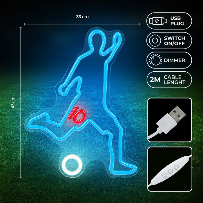 Forever Lampe Néon LED Plexi Footballer avec Gradation et USB