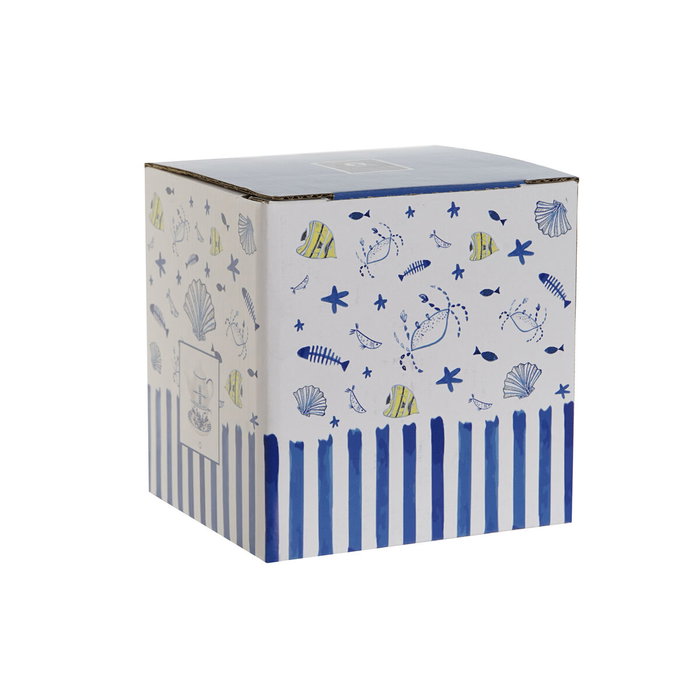 Théière Home ESPRIT Bleu Blanc Verre Porcelaine