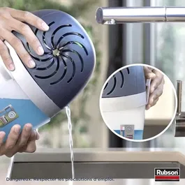 Rubson Recharge Aero 360 Neutre pour absorbeur d'humidité - Lot de 12 recharges de 450g, filtre à charbon actif