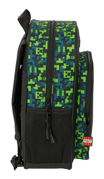 Safta Mochila Junior Adapt.Carro Minecraft "TNT" 32x38x12cm - Sac à dos pour enfant 3 ans et plus
