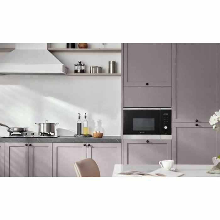 Continental Edison CEMO25GINES Micro-ondes encastrable Noir Inox 25 L