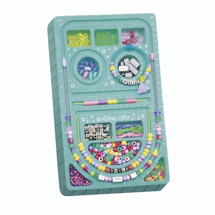 TACHAN - Coffret de bijoux créatifs Deluxe avec plateau de rangement et plus de 1300 pièces : perles, lettres, pompons pour bracelets - À partir de 5 ans