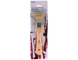 Innspiro Set de 3 pinceaux plats en poils naturels (3,5, 5 et 6,5 cm)