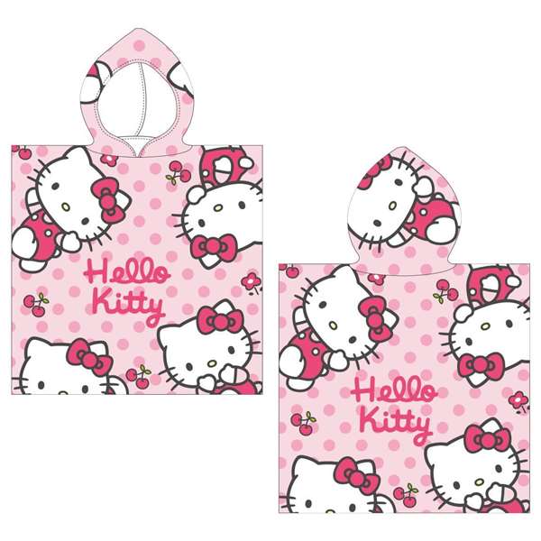 Cerdá Poncho microfibre Hello Kitty - 50 x 115 cm - rose clair - dès 3 ans