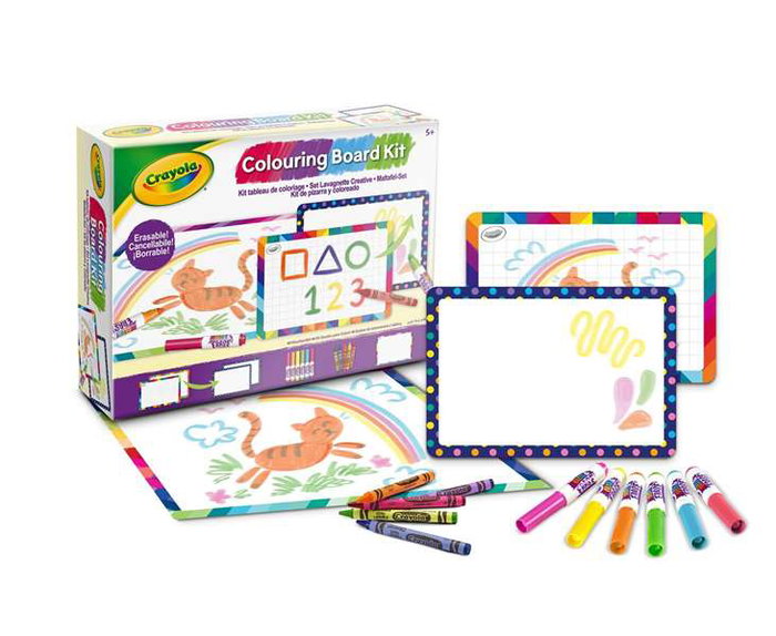 Crayola Mis primeras creaciones - Set de tableaux à colorier et à dessiner, 26,5x5,6x20 cm, pour enfants à partir de 5 ans, produit en espagnol Crayola Mis primeras creaciones - Set de tableaux à colorier et à dessiner, 26,5x5,6x20 cm, pour enfants à partir de 5 ans, produit en espagnol