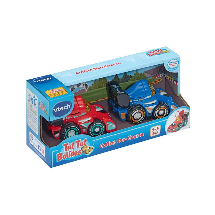 VTech TUT TUT BOLIDES Coffret Duo Course (Louis + Tom) - Véhicules Jouets avec Sons et Lumières - 1 à 5 ans - Multicolore - Jeu en Français