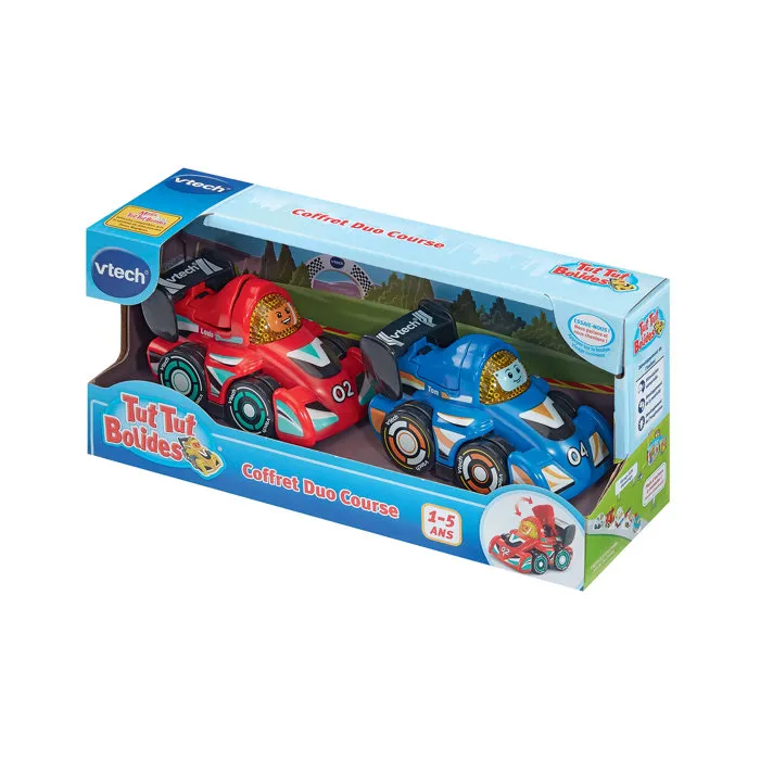 VTech TUT TUT BOLIDES Coffret Duo Course (Louis + Tom) - Véhicules Jouets avec Sons et Lumières - 1 à 5 ans - Multicolore - Jeu en Français