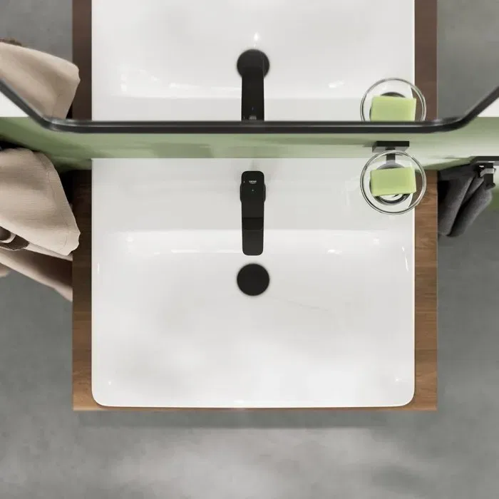 GROHE DICE - Mitigeur de lavabo Taille S - Cartouche Ch3 - Finition Noir mat - Technologie SilkMove - Débit 5 l/min - Avec système de vidage clic-clac