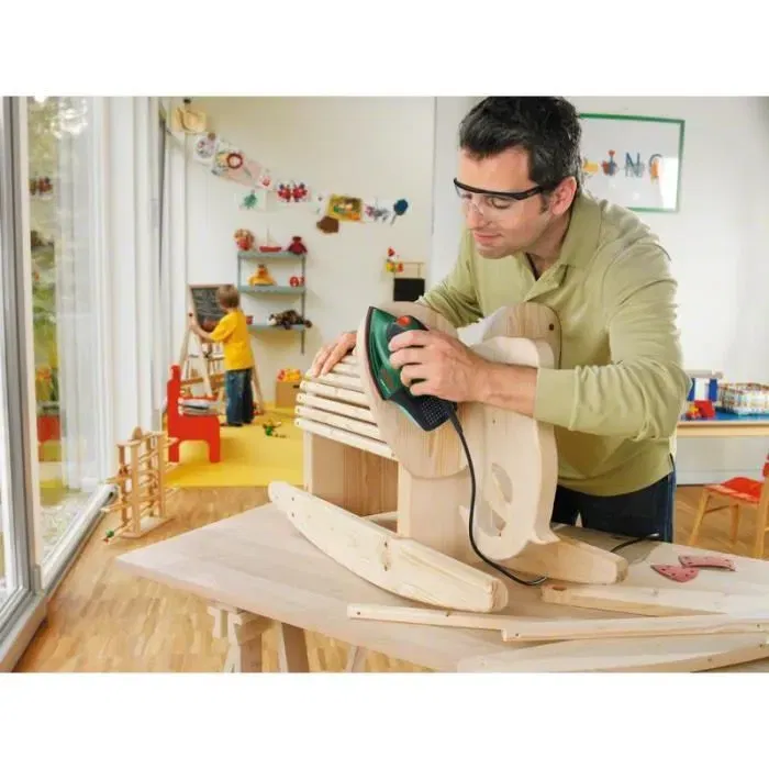 Bosch Ponceuse Multi PSM 100 A avec Coffret et Abrasifs G80 G120 G160 - Pour Bois, Métal, Pierre, Bords et Surfaces Peintes