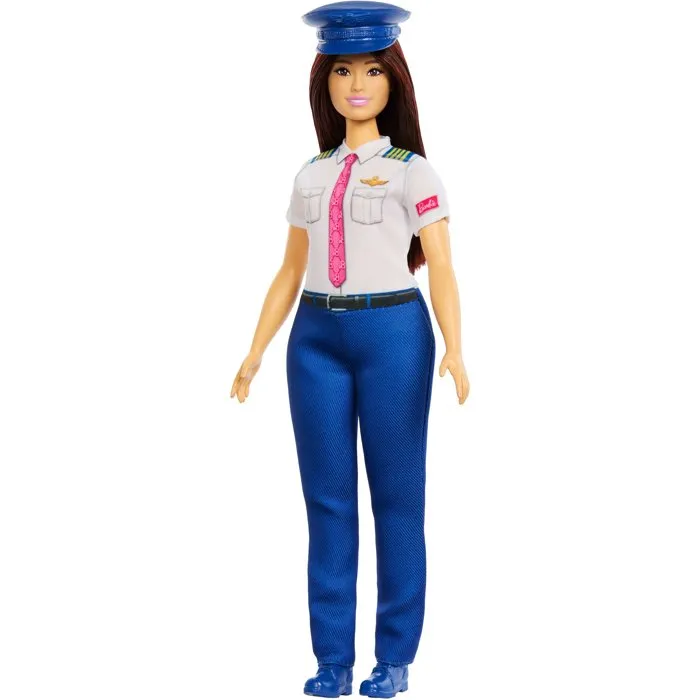 Barbie Poupée Pilote JKF75 avec tenue de pilote et képi