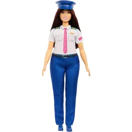 Barbie Poupée Pilote JKF75 avec tenue de pilote et képi
