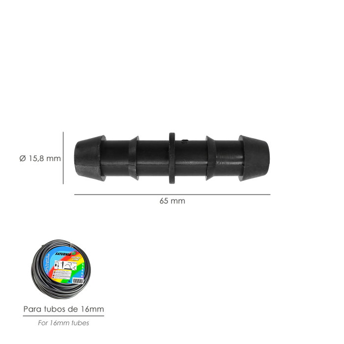 ABRISA Raccord Simple pour Tuyaux de Goutte à Goutte Ø 16 mm (Sachet de 100 Pièces)