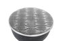 GINER Y COLOMER Table basse ronde en aluminium, style moderne et artisanal, plateau avec gravures, base martelée, couleur aluminium et noir