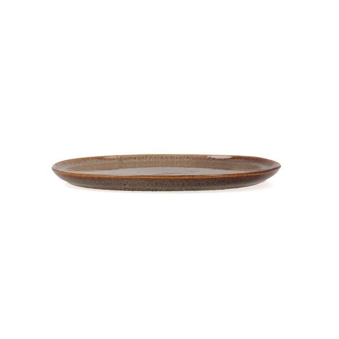 Bidasoa Plat Llano Cerámica Ikonic 20,2x19,7x1,3 cm Marron Brillo 24 Unidades