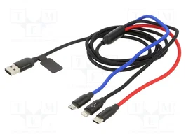 BASEUS Câble USB 2.0 Textile 1,2m 3,5A Noir, Rouge, Bleu