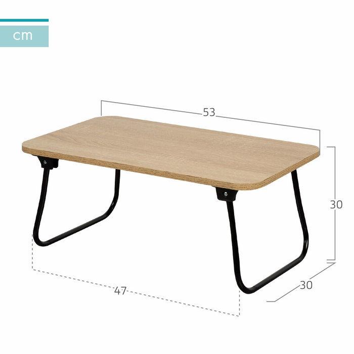 Plateau de lit pliable Max Home Bois Acier Mélamine 53 x 22 x 30 cm 2 Unités