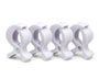 KioKids Pinces pour Muselines Blanc - Pack de 4 - Pour Poussette, Berceau ou Chaise Haute, À Partir de 0 Mois, Matière ABS