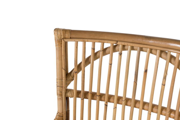 GINER Y COLOMER Lot de 2 Chaises en Rotin avec Coussin Blanc, Décoration en Jonc et Liège, Dosseret 47x52 cm - Ensemble Salon Salle à Manger