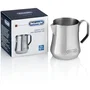 De'Longhi DLSC 060 - Pichet à lait en inox de 350 ml pour barista, chauffage et émulsion manuels