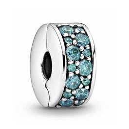 Perle de verre Femme Pandora TEAL PAVE CLIP