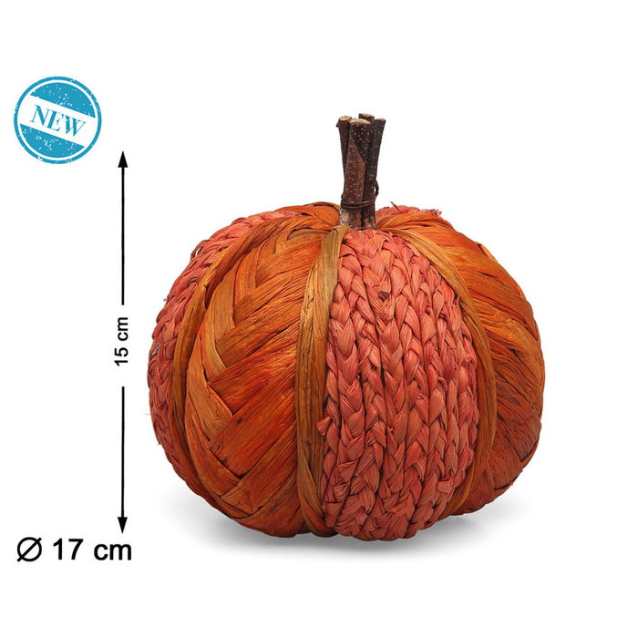 BigBuy Home Citrouille Décorative en Osier Tressé 17 x 15 cm