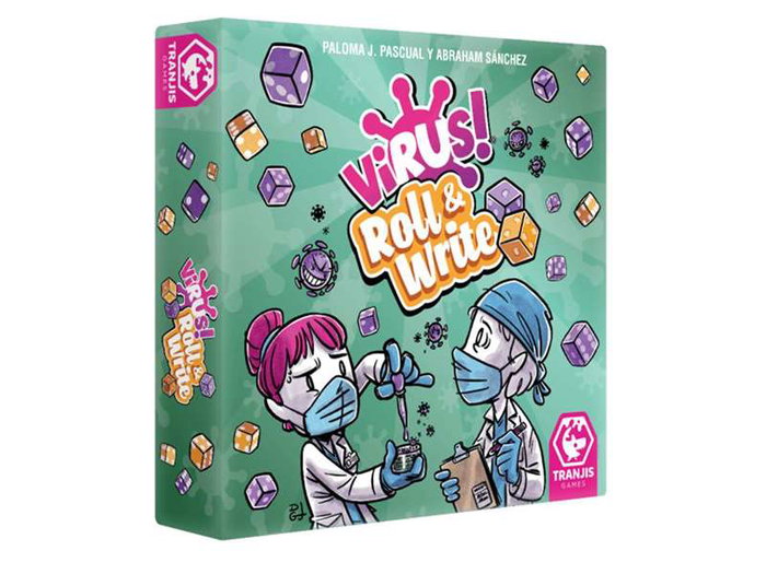 Tranjis Juego Virus! Roll & Write - Jeu de société en espagnol pour combattre les virus, à partir de 3 ans
