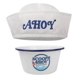 Cinereplicas Ensemble Bol à glace Scoops Ahoy et Chapeau de marin Stranger Things