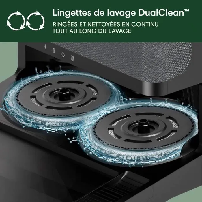 iRobot Roomba Plus 505 - Aspirateur Robot Noir avec Base Multifonction et PrecisionVision IA - Lavage et Séchage à l'Air Chaud des Lingettes