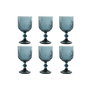 Set de Verres Home ESPRIT Bleu Verre 8,8 x 8,8 x 16,3 cm (6 Unités)