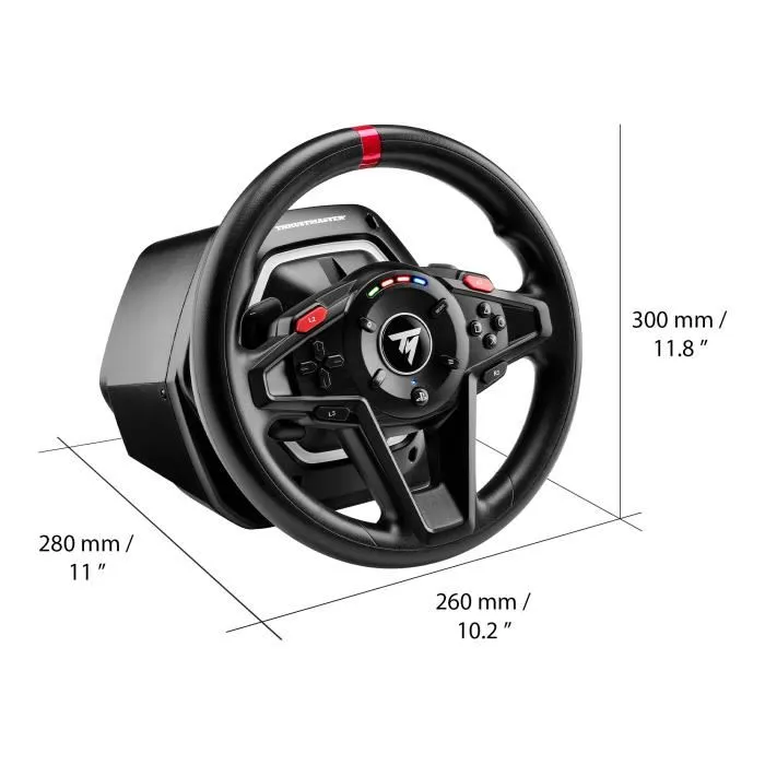 Thrustmaster T128 Volant de Course avec Retour de Force Hybrid Drive pour PS5, PS4 et PC, Pédalier Magnétique T2PM Inclus