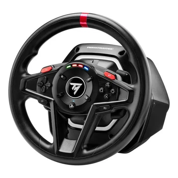 Thrustmaster T128 Volant de Course avec Retour de Force Hybrid Drive pour PS5, PS4 et PC, Pédalier Magnétique T2PM Inclus