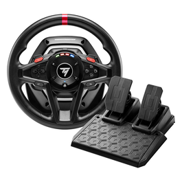 Thrustmaster Volant Racing T128 pour PlayStation 4 et PlayStation 5, Force Feedback, Noir - Réf. 4160781