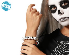 Atosa Bracelet de Crânes au Design Sinistre pour Déguisement