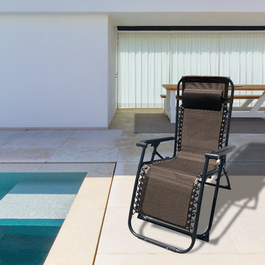Marbueno Pack de 2 Tumbonas Pliables Acier Jardin Piscine Marron 90x66x108 cm 10007X2