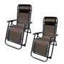 Marbueno Pack de 2 Tumbonas Pliables Acier Jardin Piscine Marron 90x66x108 cm 10007X2