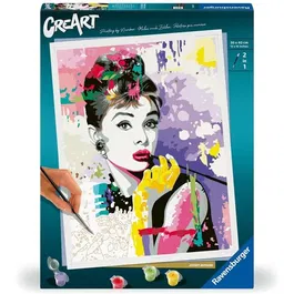 Ravensburger CreArt - Peinture par numéros adulte 30x40 cm - Tableau Audrey Hepburn - À partir de 12 ans