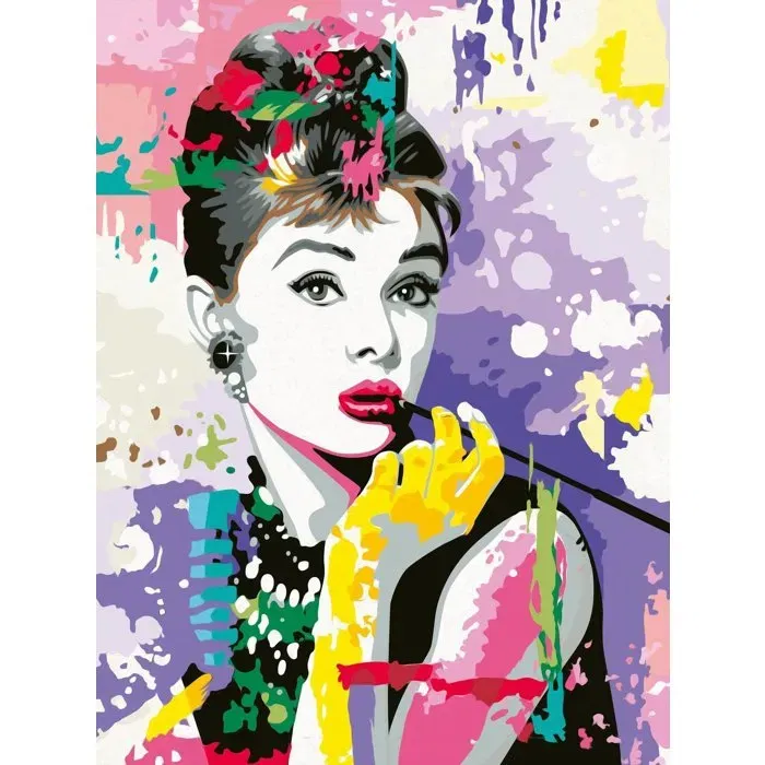 Ravensburger CreArt - Peinture par numéros adulte 30x40 cm - Tableau Audrey Hepburn - À partir de 12 ans