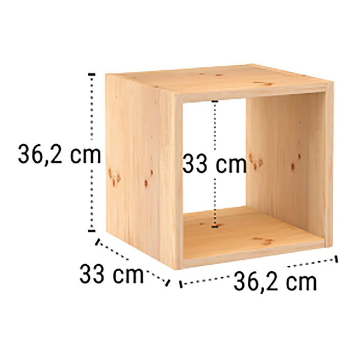 Astigarraga Etagère modulaire 1 cube Dinamic pin massif 36,2 x 33 x 36,2 cm