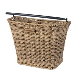 Basil Bremmen BS/KF Panier avant en rotin avec plaque adaptatrice marron
