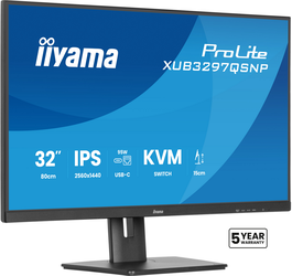 IIYAMA Monitor Pro Lite XUB3297QSNP-B1 - Écran PC 32" IPS QHD 2560x1440 75Hz, 5ms, Anti-lumière bleue, HDMI, DisplayPort, Noir