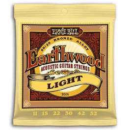 ERNIE BALL Jeu de cordes acoustiques Earthwood 80/20 Bronze Light 11-52